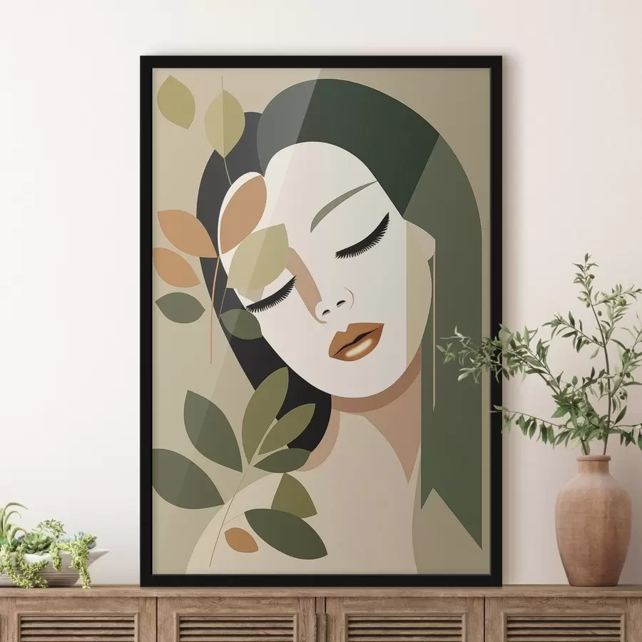 Fototapeedid Tüdruk lehtedega f45388