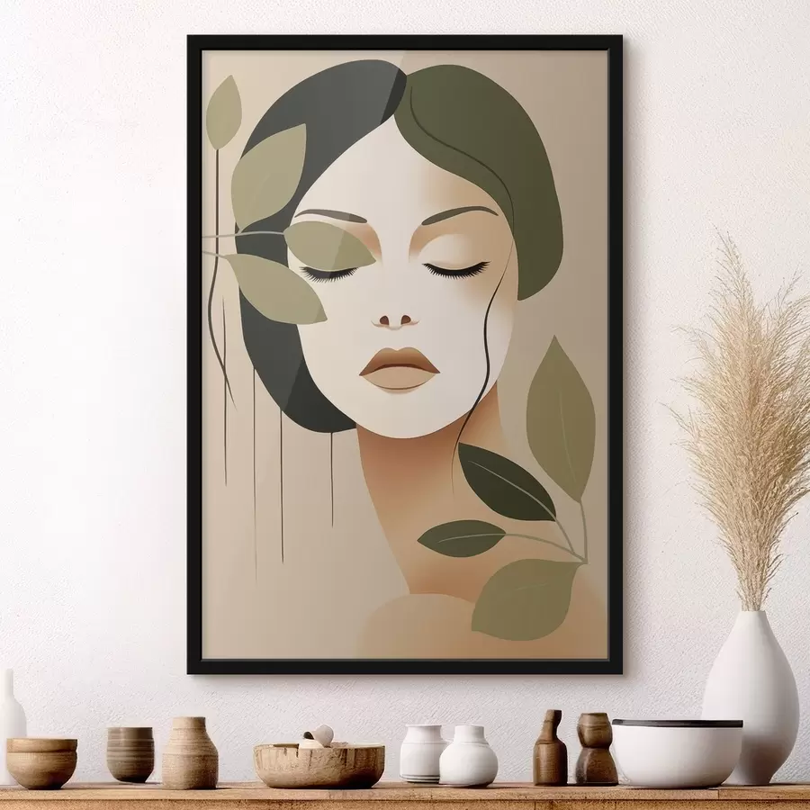 Fototapeedid Tüdruk lehtedega f45390