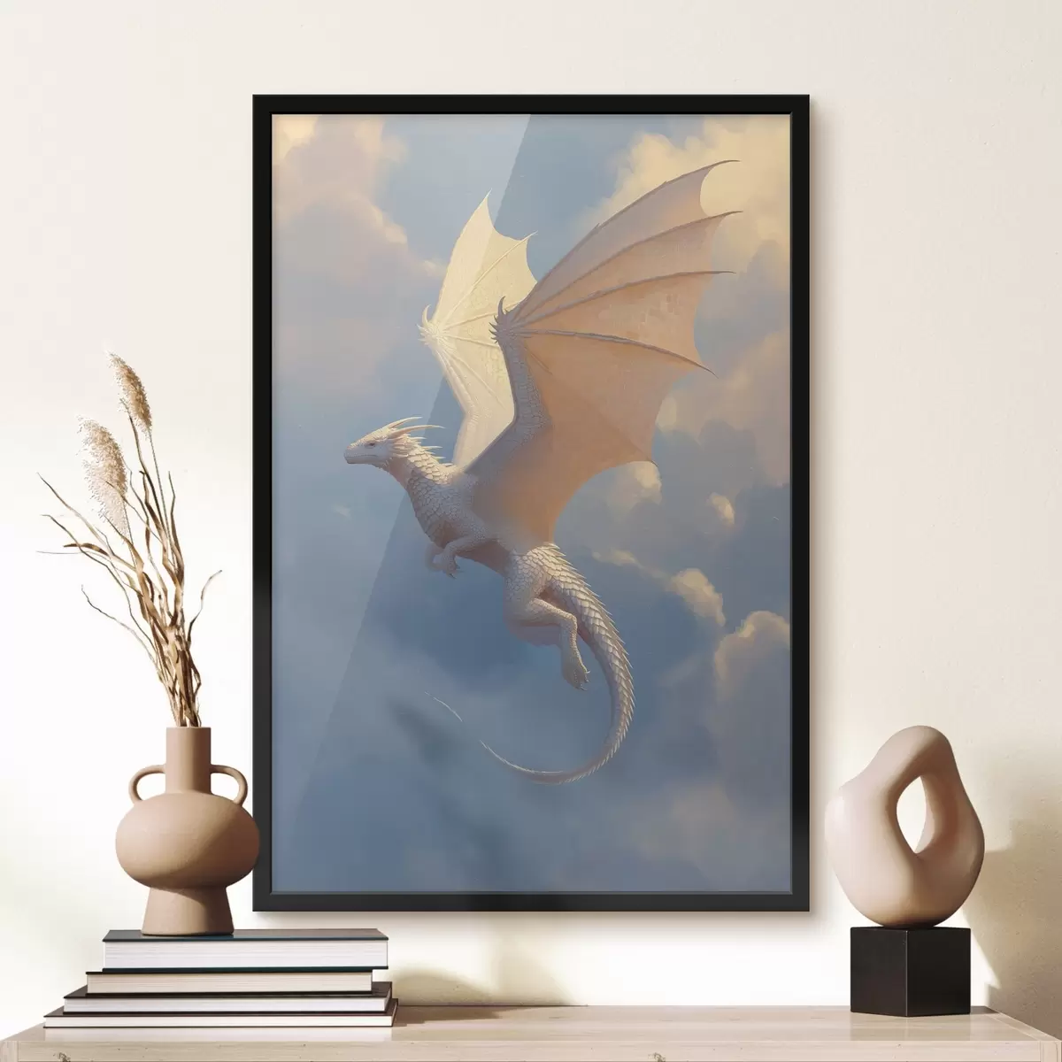 Plakat Valge draakon taevas f45415