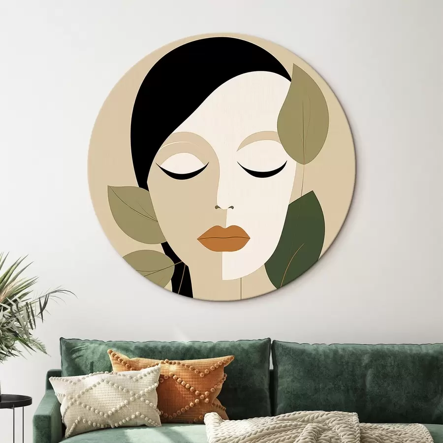 Pilt Tüdruk lehtedega r45389