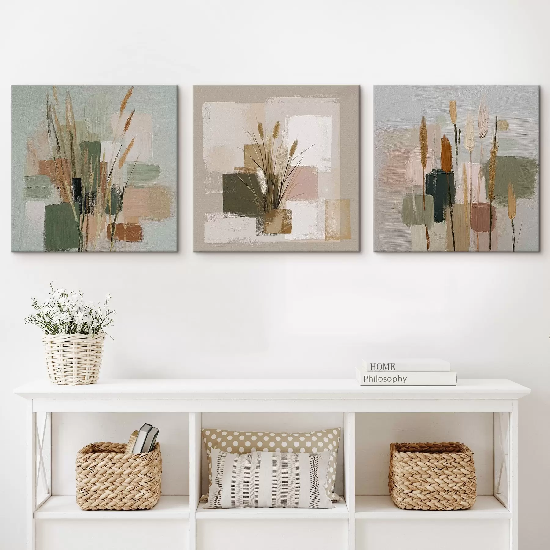 Pilt Lillede ja õrnade pintslitõmmete kompositsioon m00594