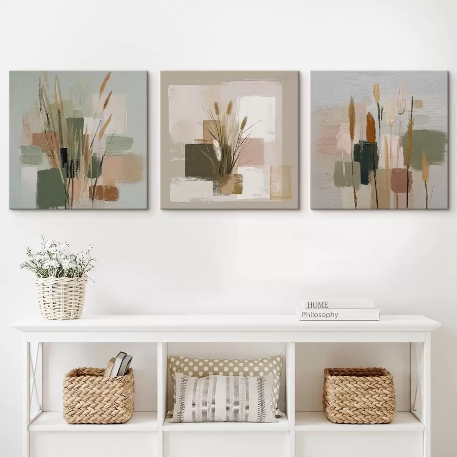 Pilt Lillede ja õrnade pintslitõmmete kompositsioon m00594