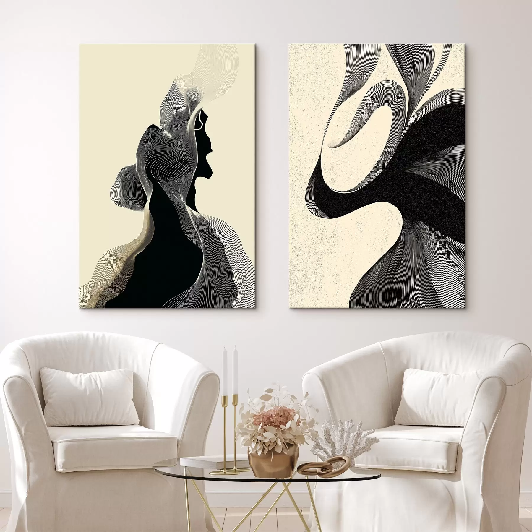 Pilt Abstraktne laineline reljeef siledate kõverustega m00601