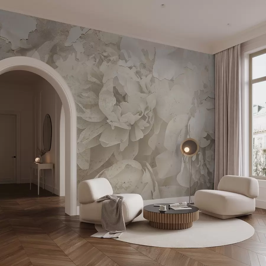 Fototapeedid Betoonist tekstuuriga pioonid w04407