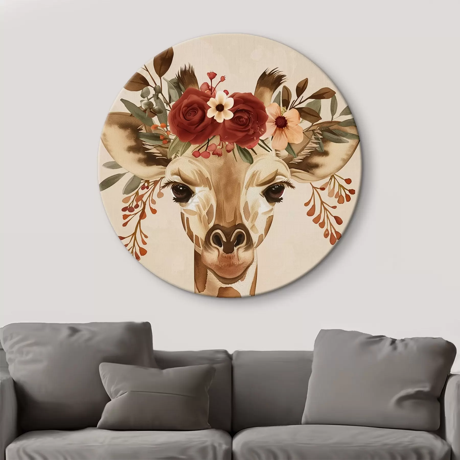 Pilt Kaelkirjak akvarellistiilis lilledega peas r45331