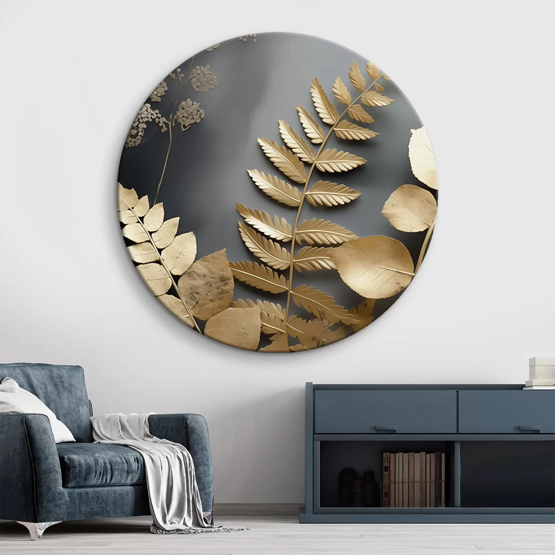 Pilt Eukalüpti oksad ja troopilised lehed tumedal taustal r45333