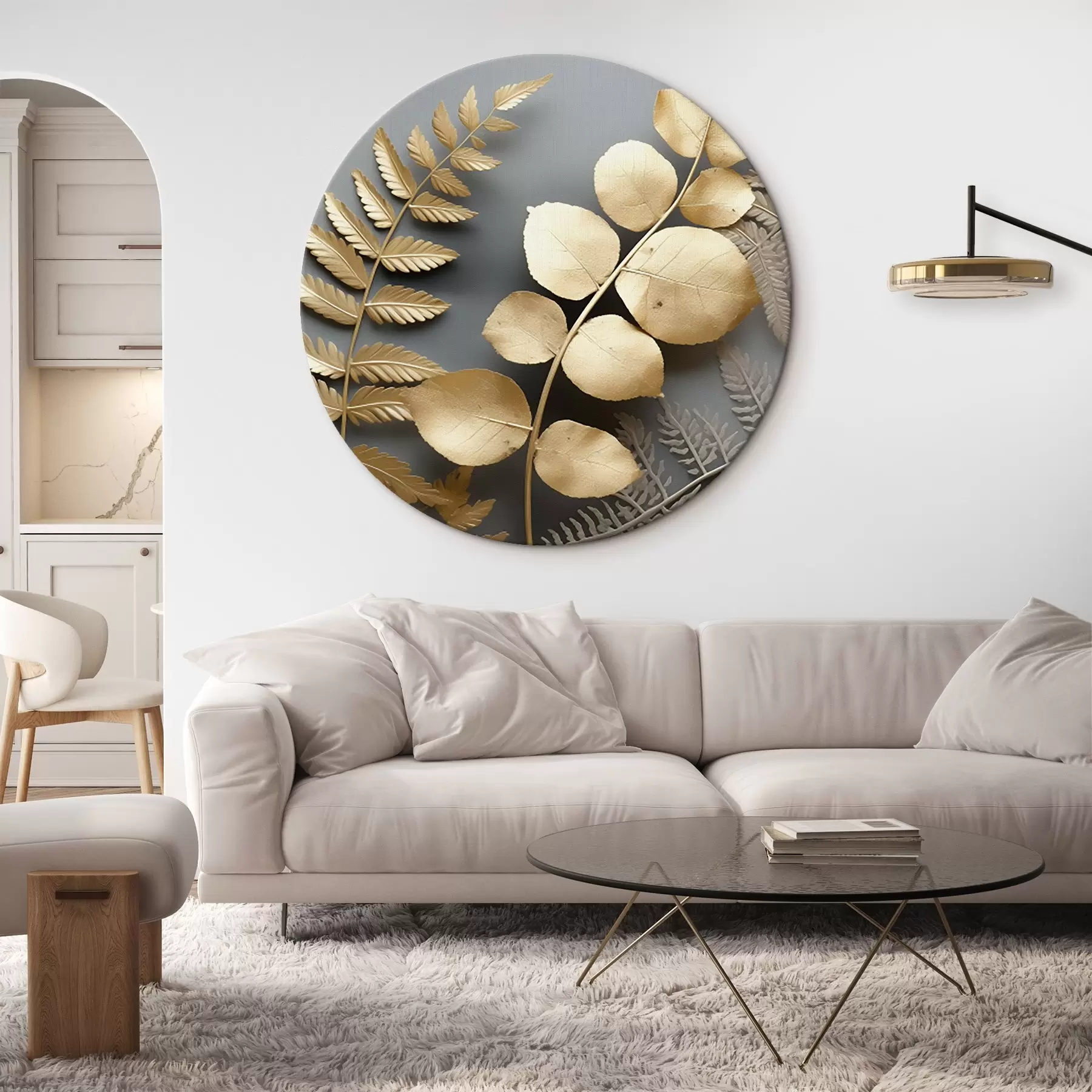 Pilt Sõnajalad ja eukalüptide oksad tumedal taustal r45334