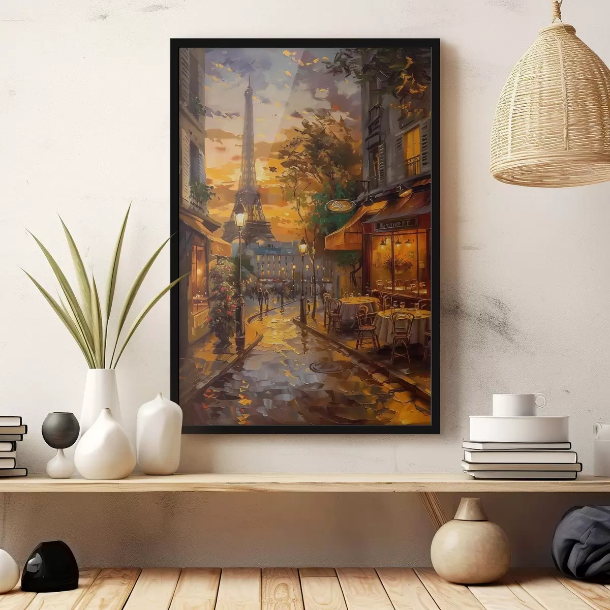 Plakat Tänav Pariisis, õlimaali efekt f45340