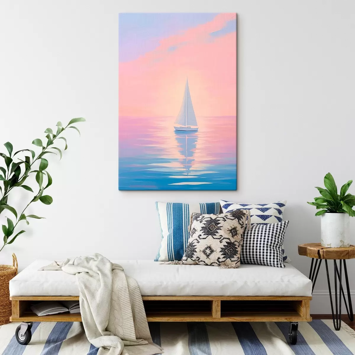 Pilt Purjekas merel päikeseloojangul s45428