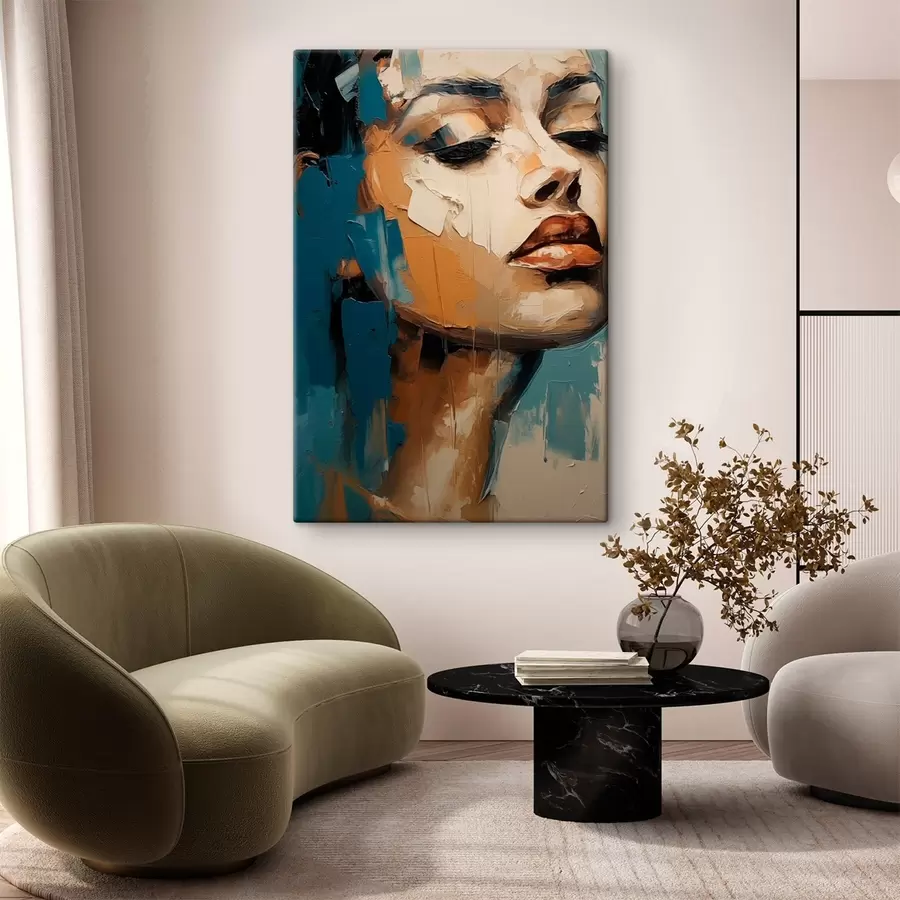 Pilt Naise portree suletud silmadega s45439