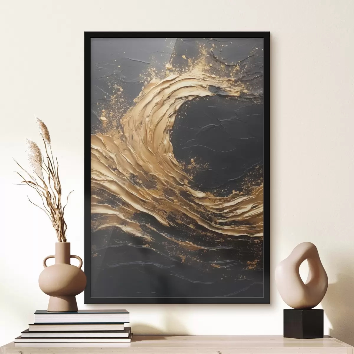 Plakat Abstraktne laine oranžides toonides f45441