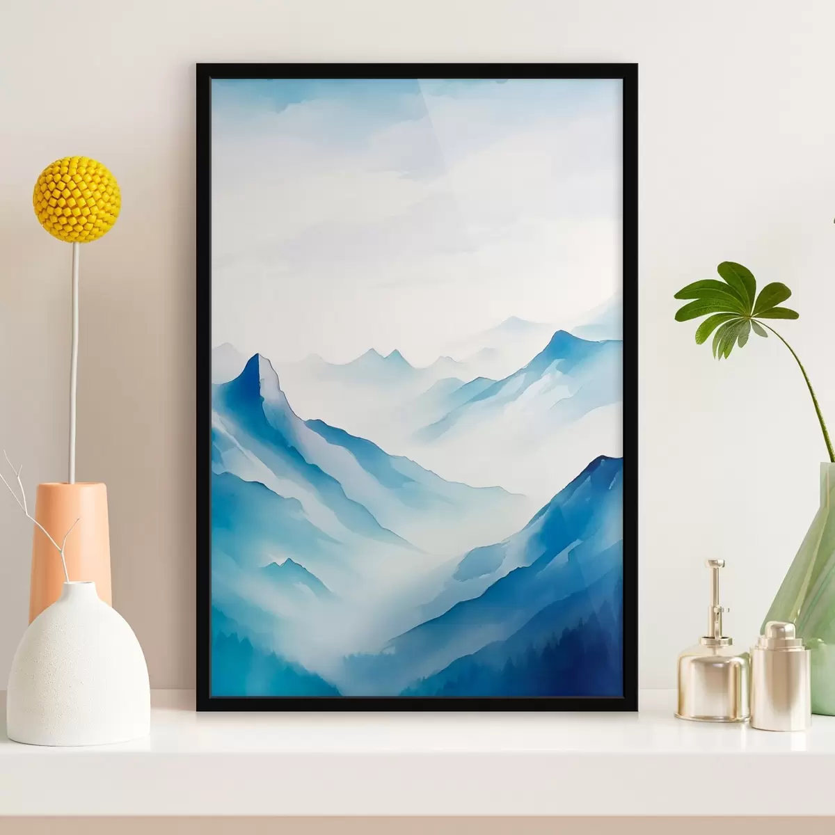 Plakat Mäeahelikud udu geomeetrias f45445