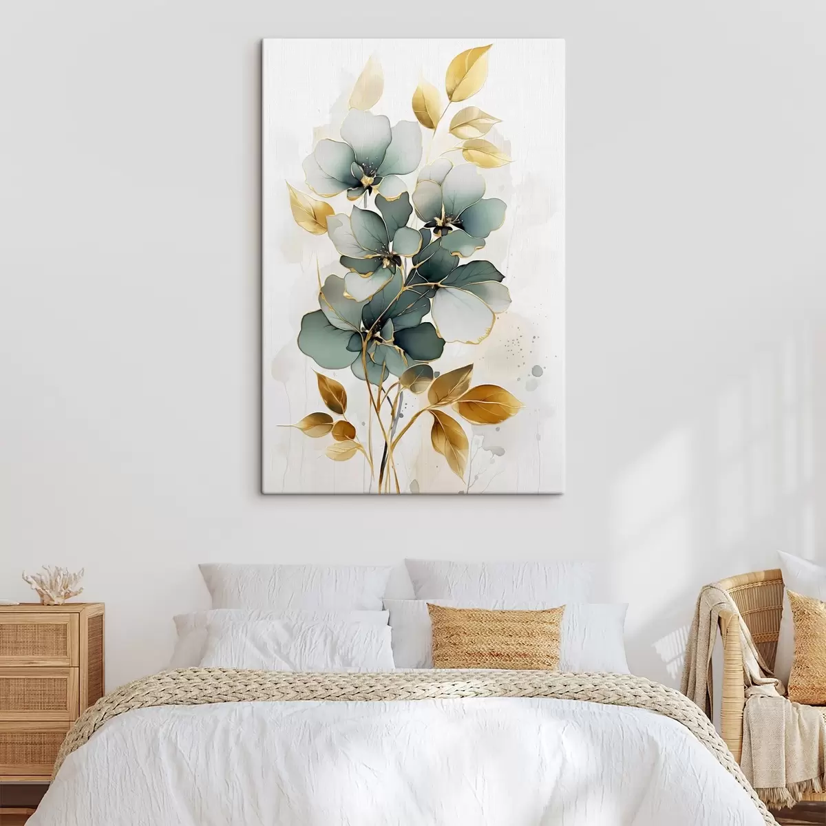 Pilt Abstraktne lillede ja lehtedega haru s45367