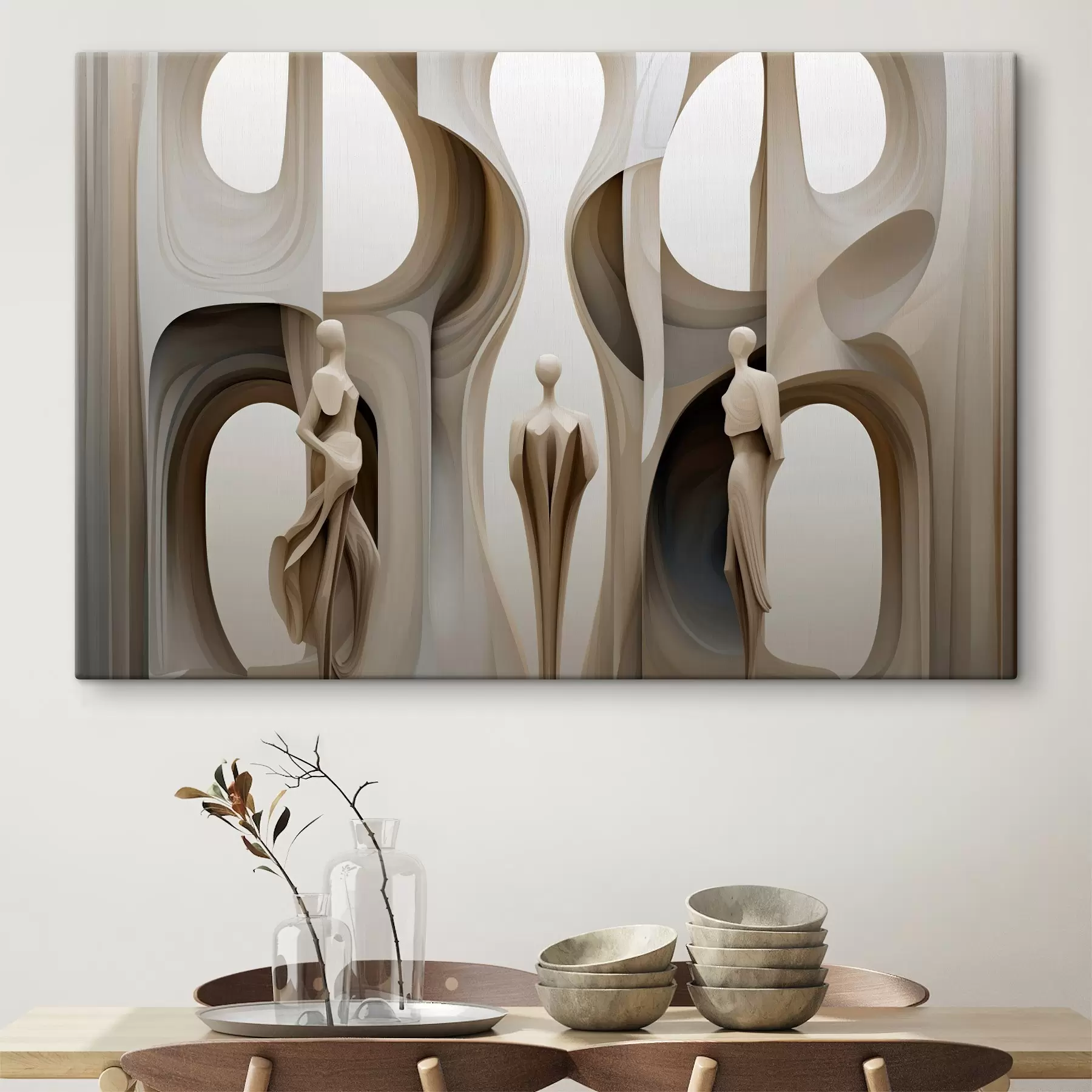 Fototapeedid Abstraktsioon koos siluettidega s45371