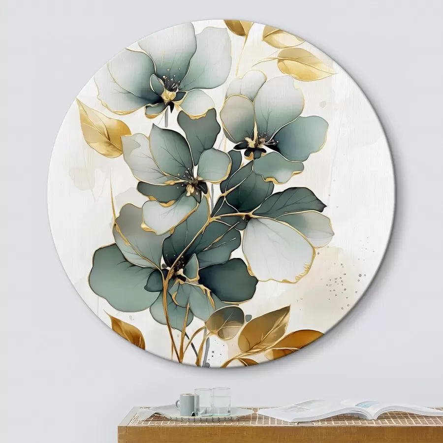 Pilt Abstraktne lillede ja lehtedega haru r45367