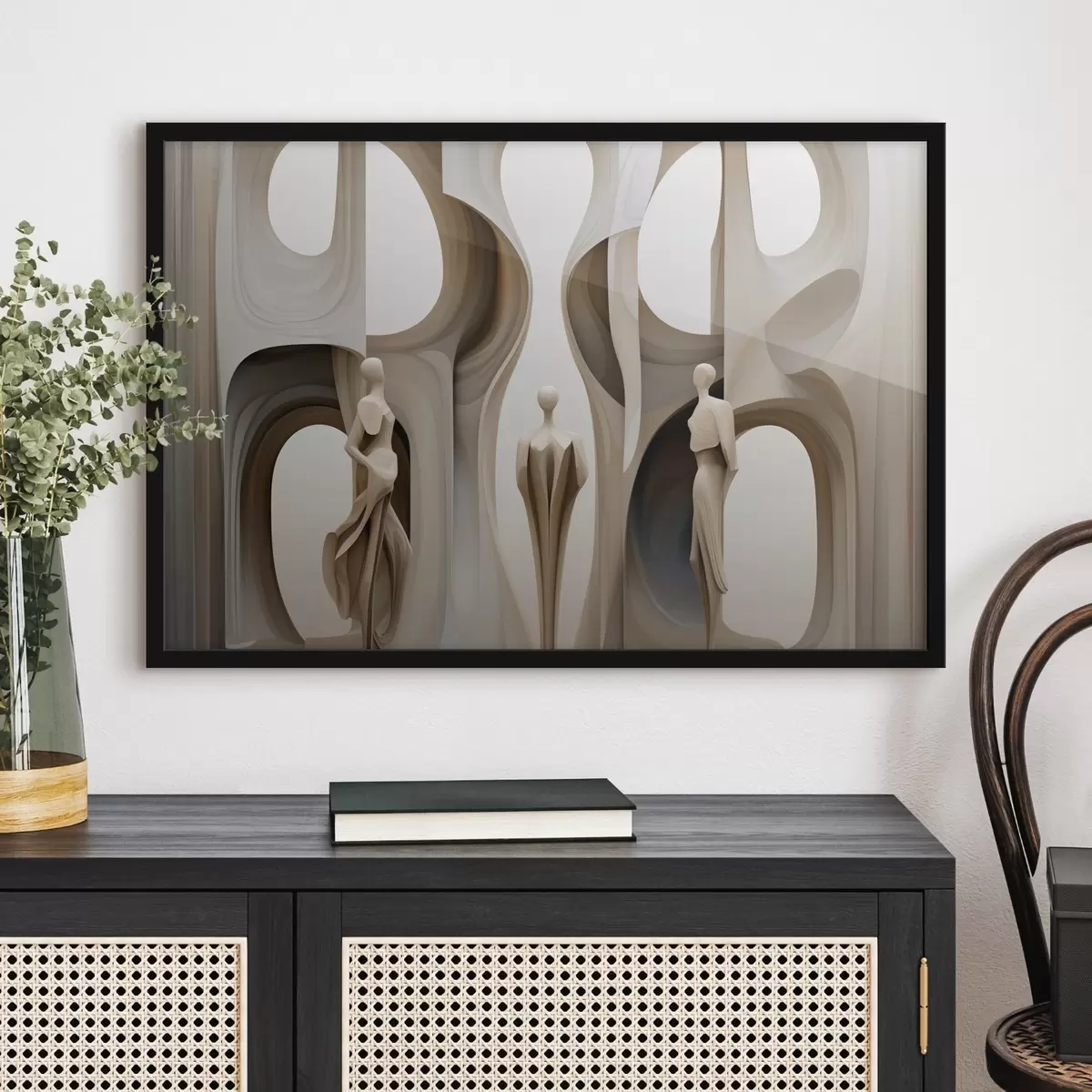 Plakat Abstraktsioon koos siluettidega f45371