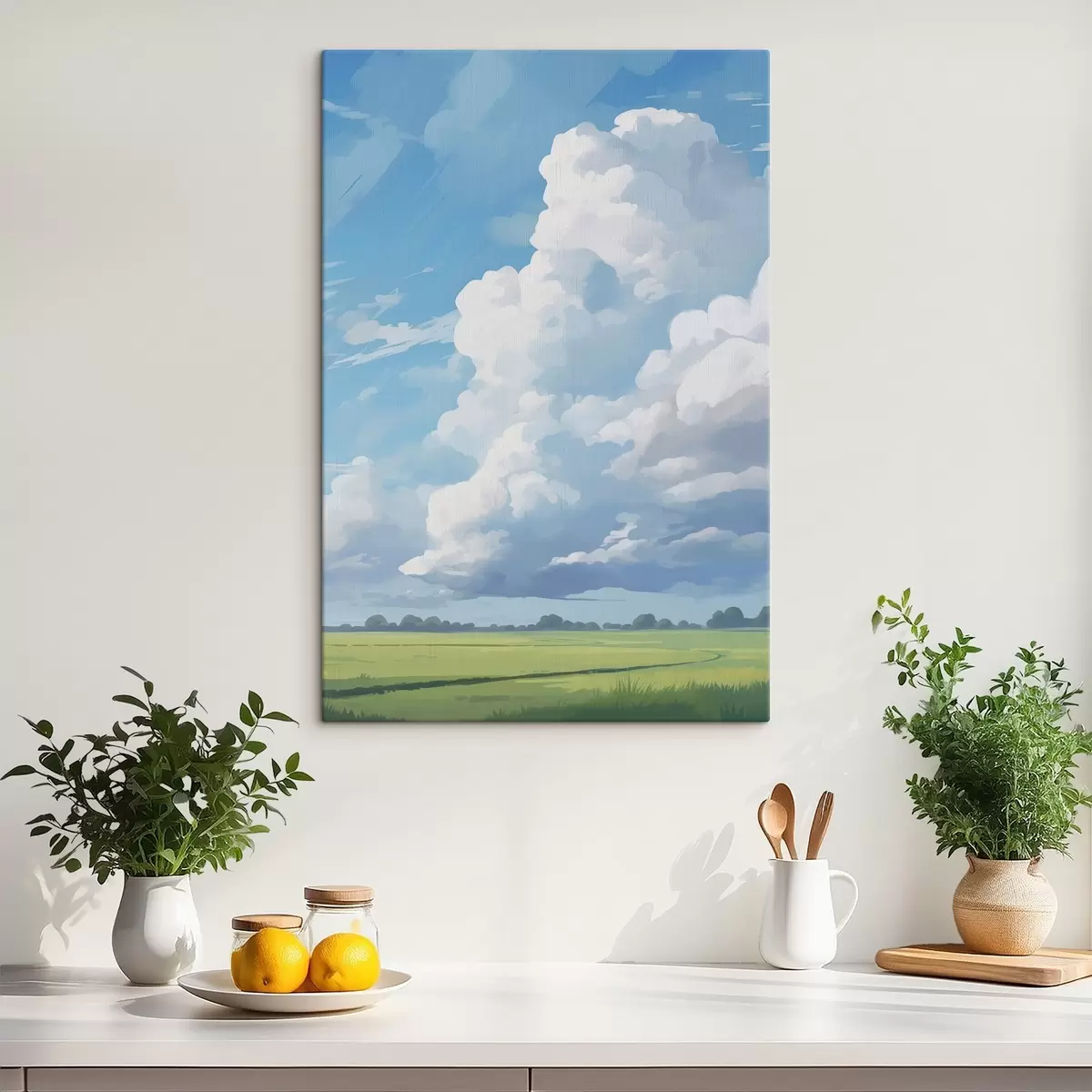 Pilt Välja vastu taevas, kus on suured pilved s45453