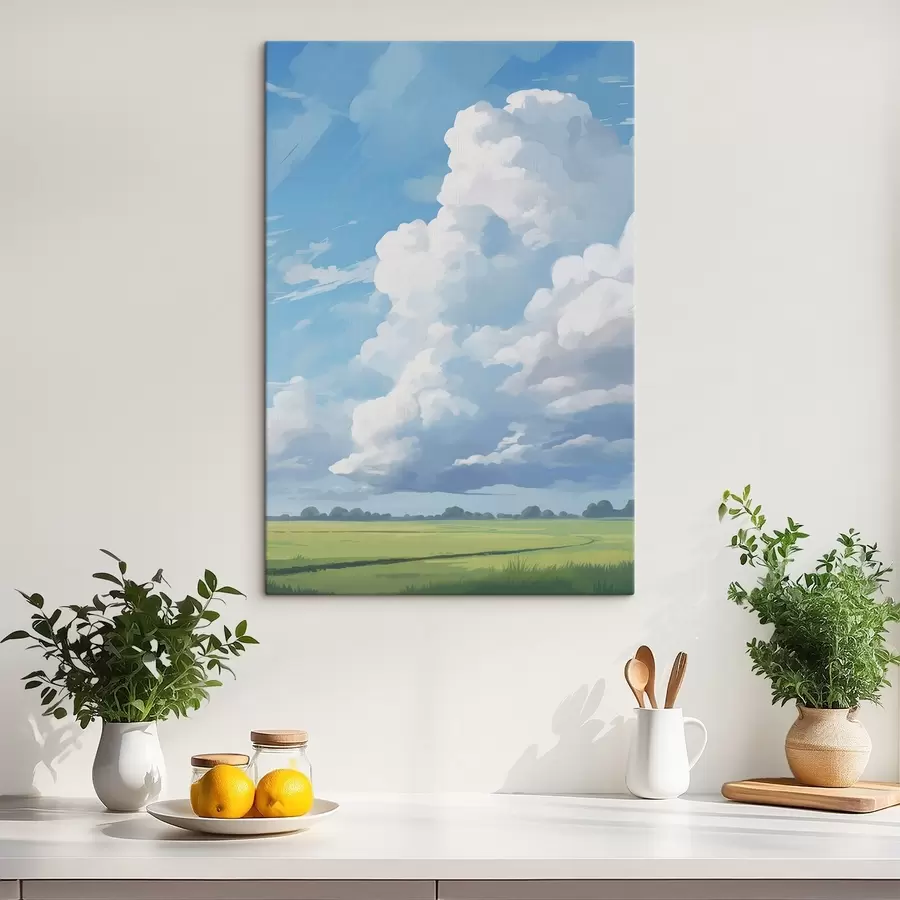 Pilt Välja vastu taevas, kus on suured pilved s45453