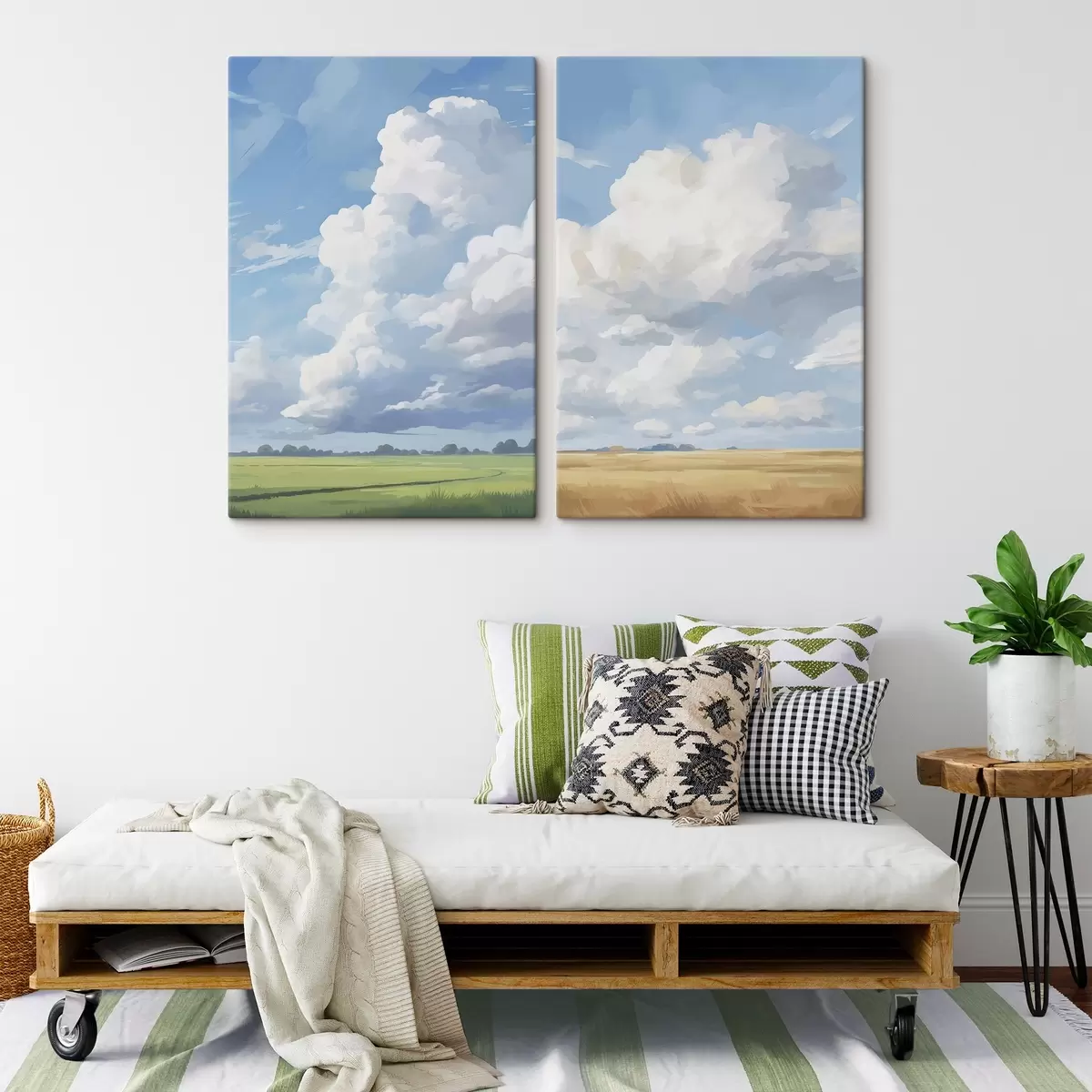 Pilt Välja vastu taevas, kus on suured pilved m00624