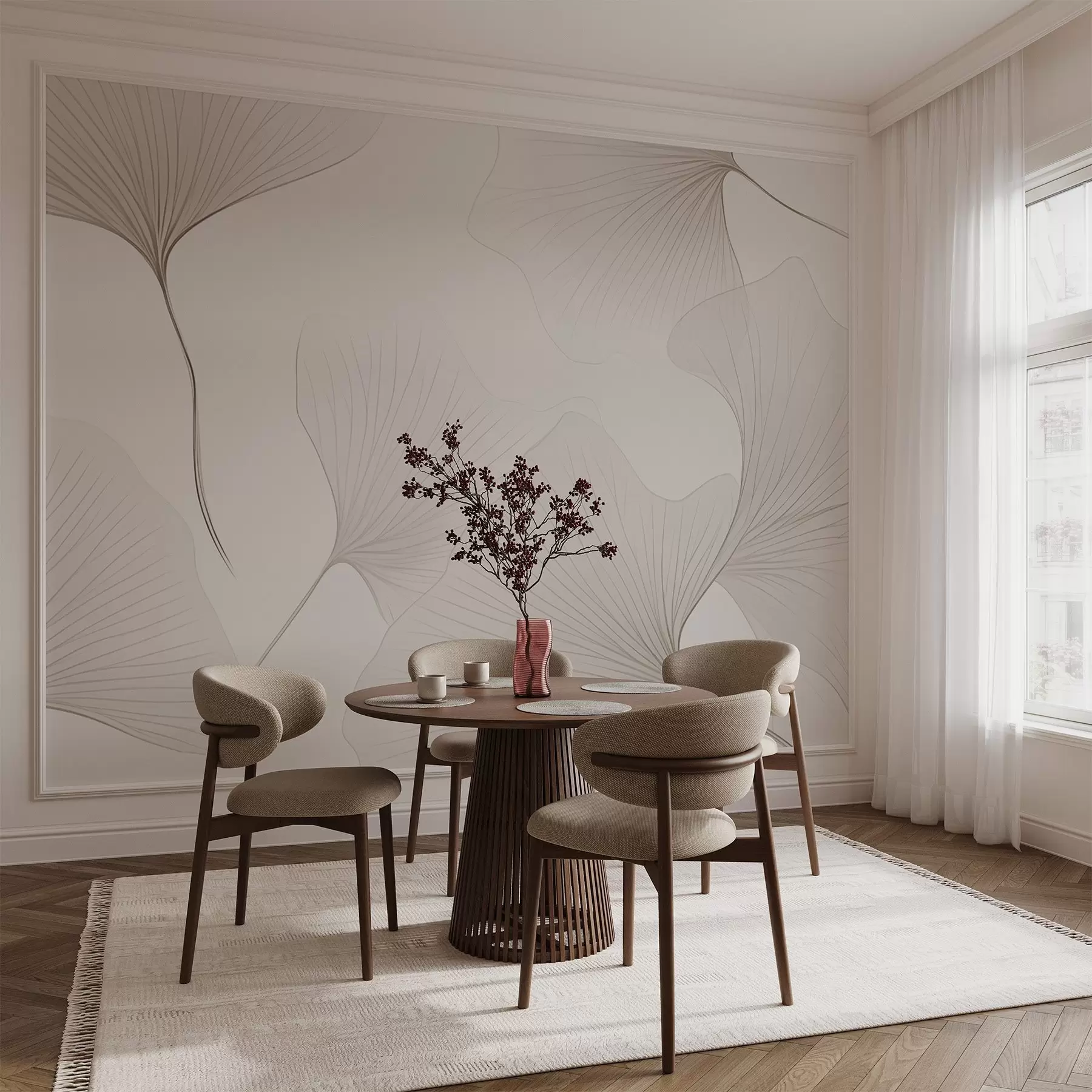 Fototapeedid Läbipaistvad ginkgo lehed w04433v1