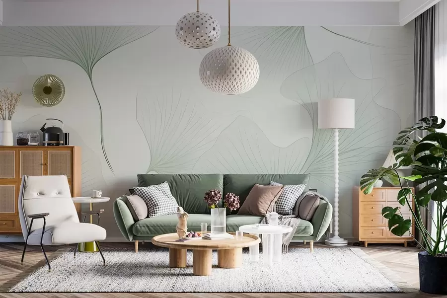 Fototapeedid Läbipaistvad ginkgo lehed w04433v2