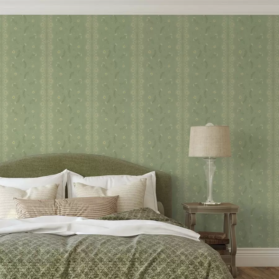 Fototapeedid Roheline tausta marekate ja pitsiservaga a00291