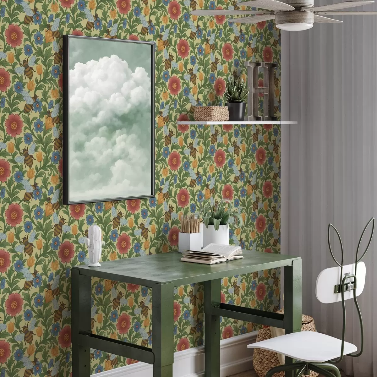 Tapeet Heledad lilled koos suurte mesilastega a00315