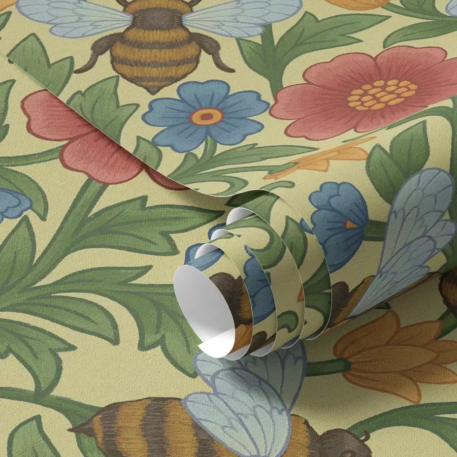 Fototapeedid Heledad lilled koos suurte mesilastega a00315