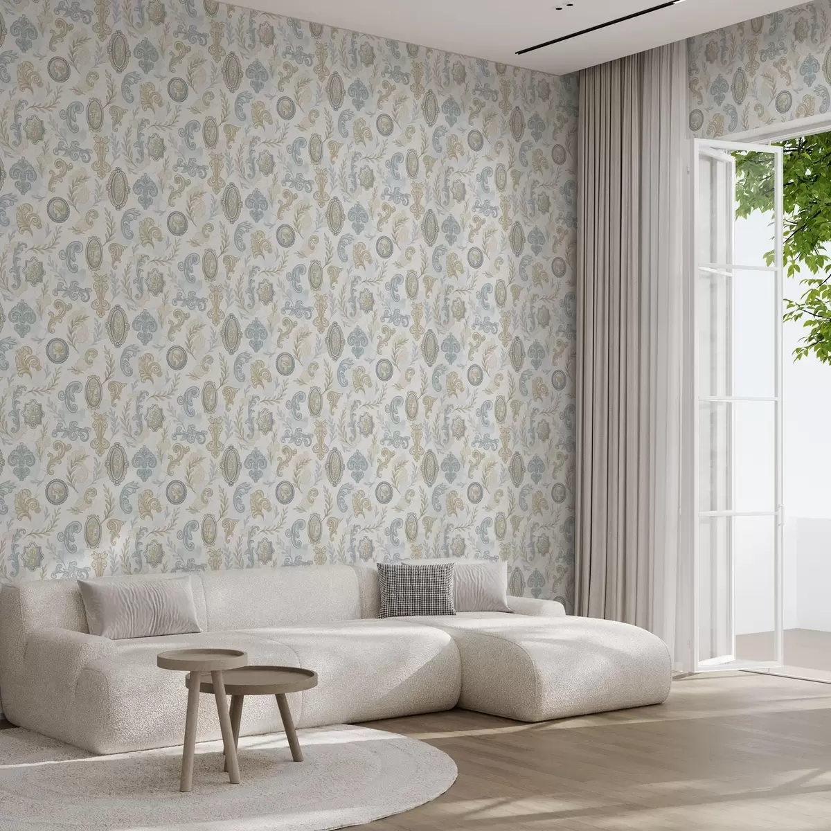 Tapeet Klassikaline ornament medaljonide ja mustritega a00319