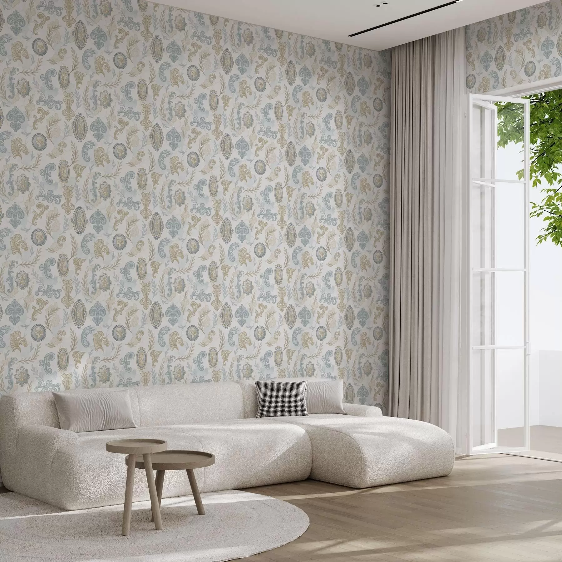 Fototapeedid Klassikaline ornament medaljonide ja mustritega a00319