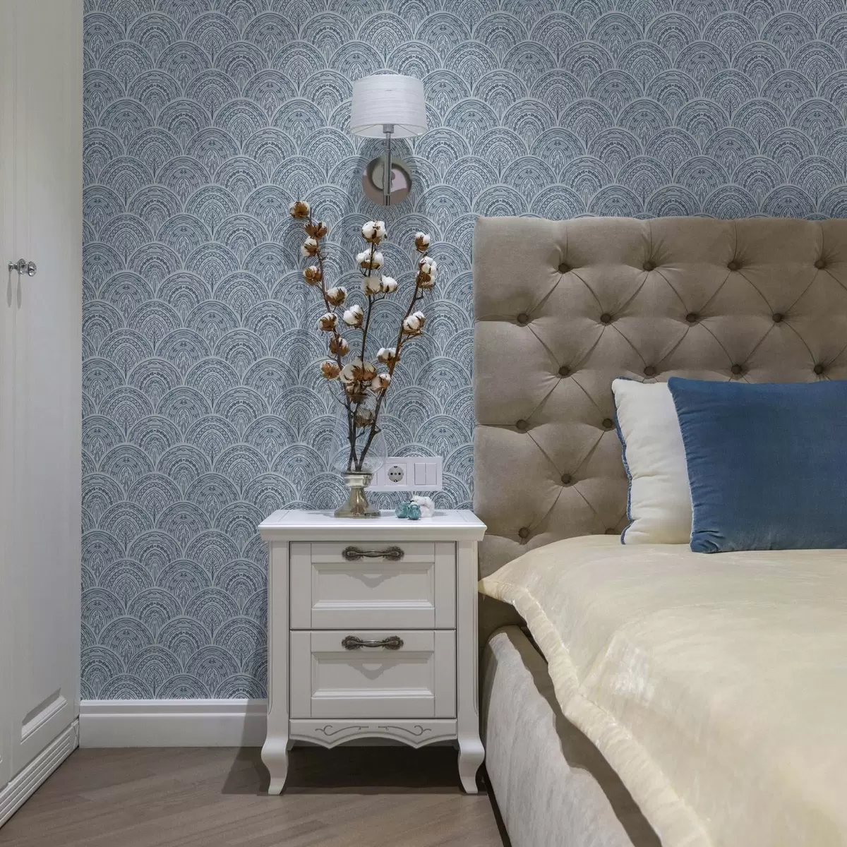 Tapeet Sinine ornament kaarte ja mustritega a00332