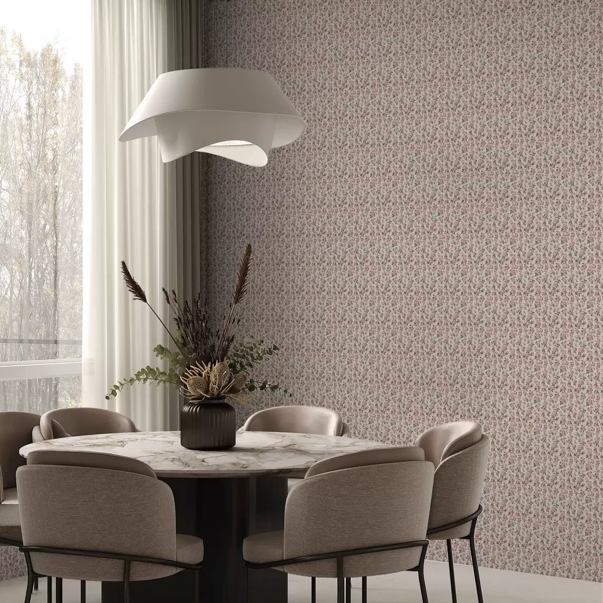 Tapeet Roosad roosid beežil taustal a00346