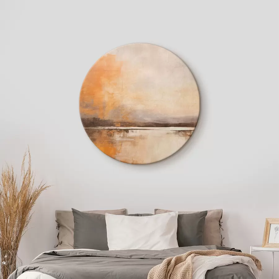 Pilt Abstraktne tekstuurne maastik oranži, pruuni ja beeži toonides r45568