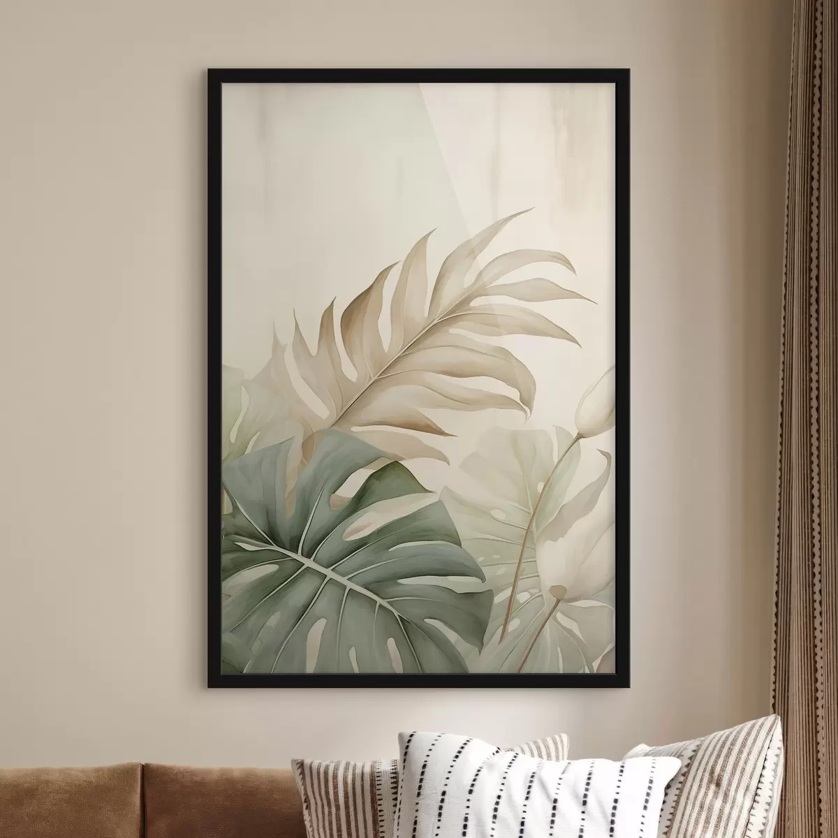 Plakat Troopilised lehed heledal taustal f45617