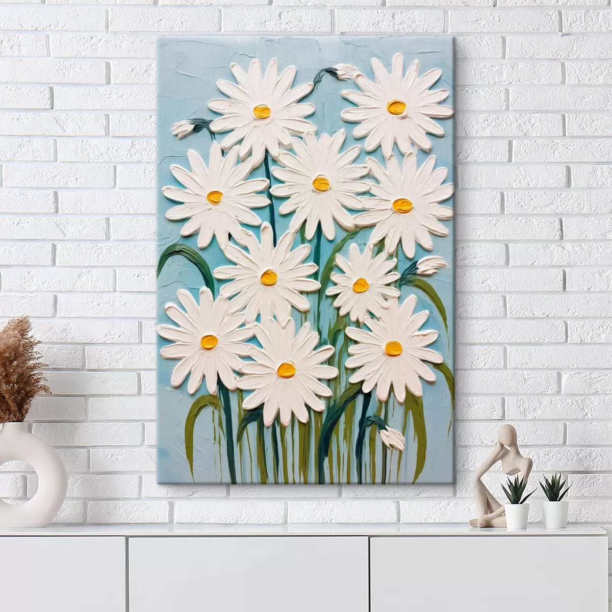 Pilt Reljeefimaali stiilis marekad: kompositsioon sinisel taustal s45527