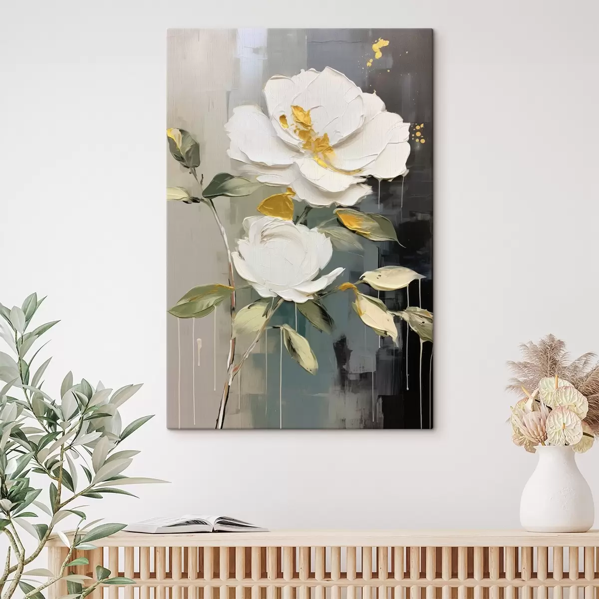 Pilt Volüümikad lilled: dekoratiivne motiiv heledates ja tumedates toonides s45531