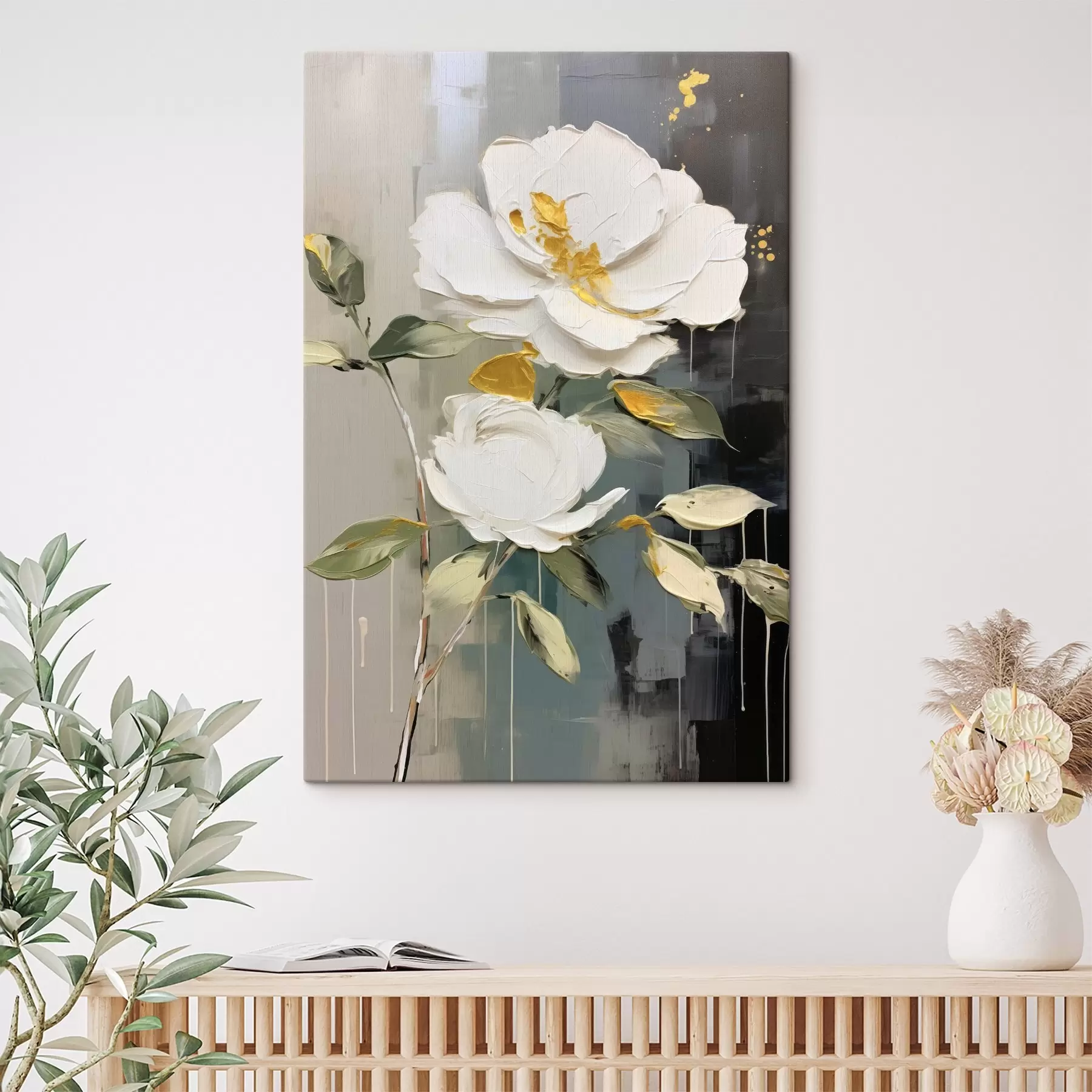 Pilt Volüümikad lilled: dekoratiivne motiiv heledates ja tumedates toonides s45531