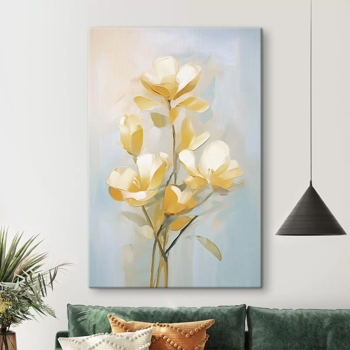 Pilt Lillemotiiv: helekollase ja sinise tooniga kimp s45540