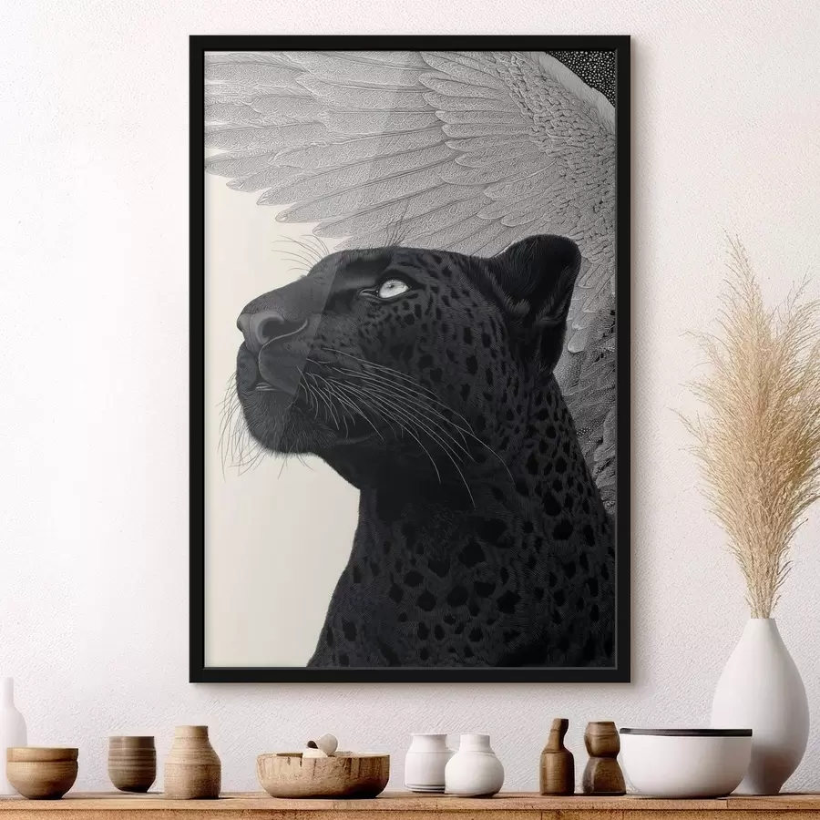 Fototapeedid Graafiline kompositsioon: tiibadega pantter f45548