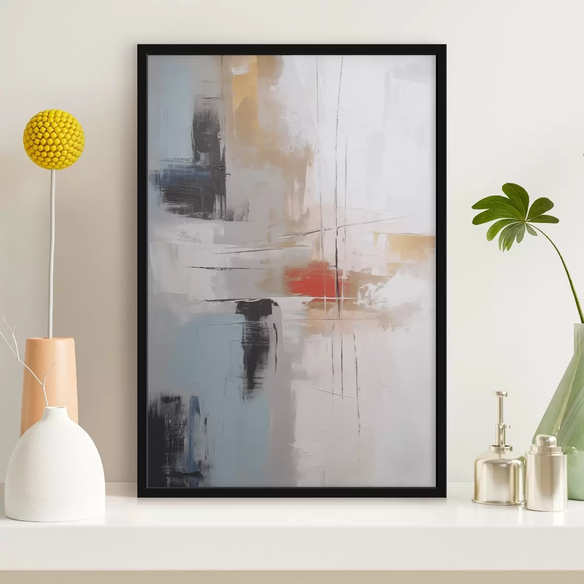 Plakat Abstraktsiooni imitatsioon maali ja hõõrdumistega f45635