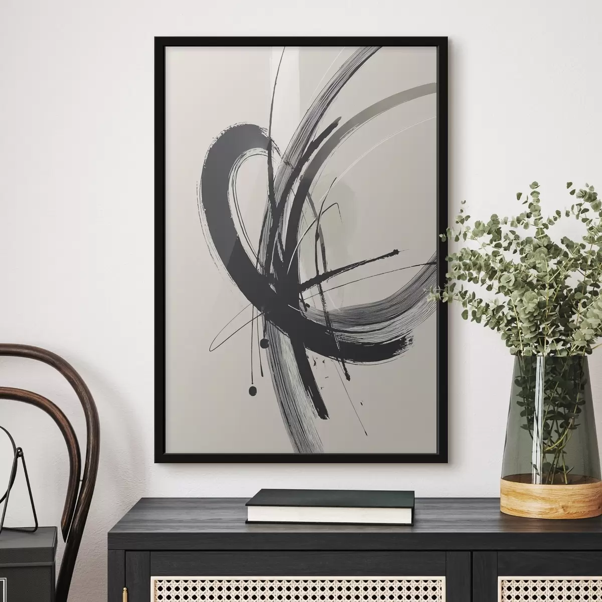 Plakat Abstraktsed minimalistlikud pintslitõmbed f45582