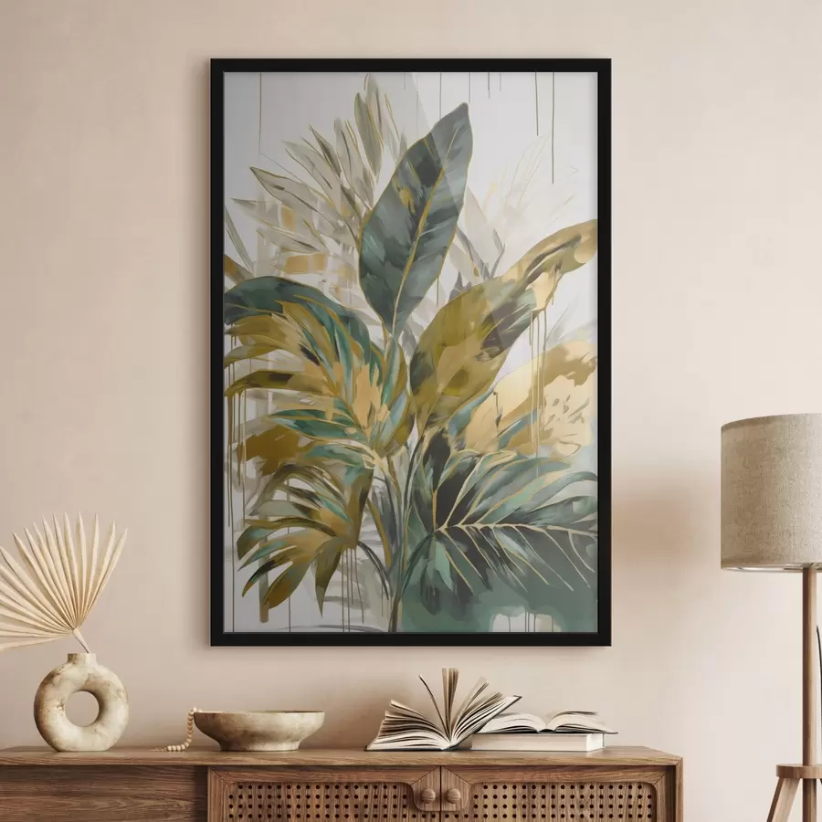 Fototapeedid Abstraktsed troopilised lehed f45589