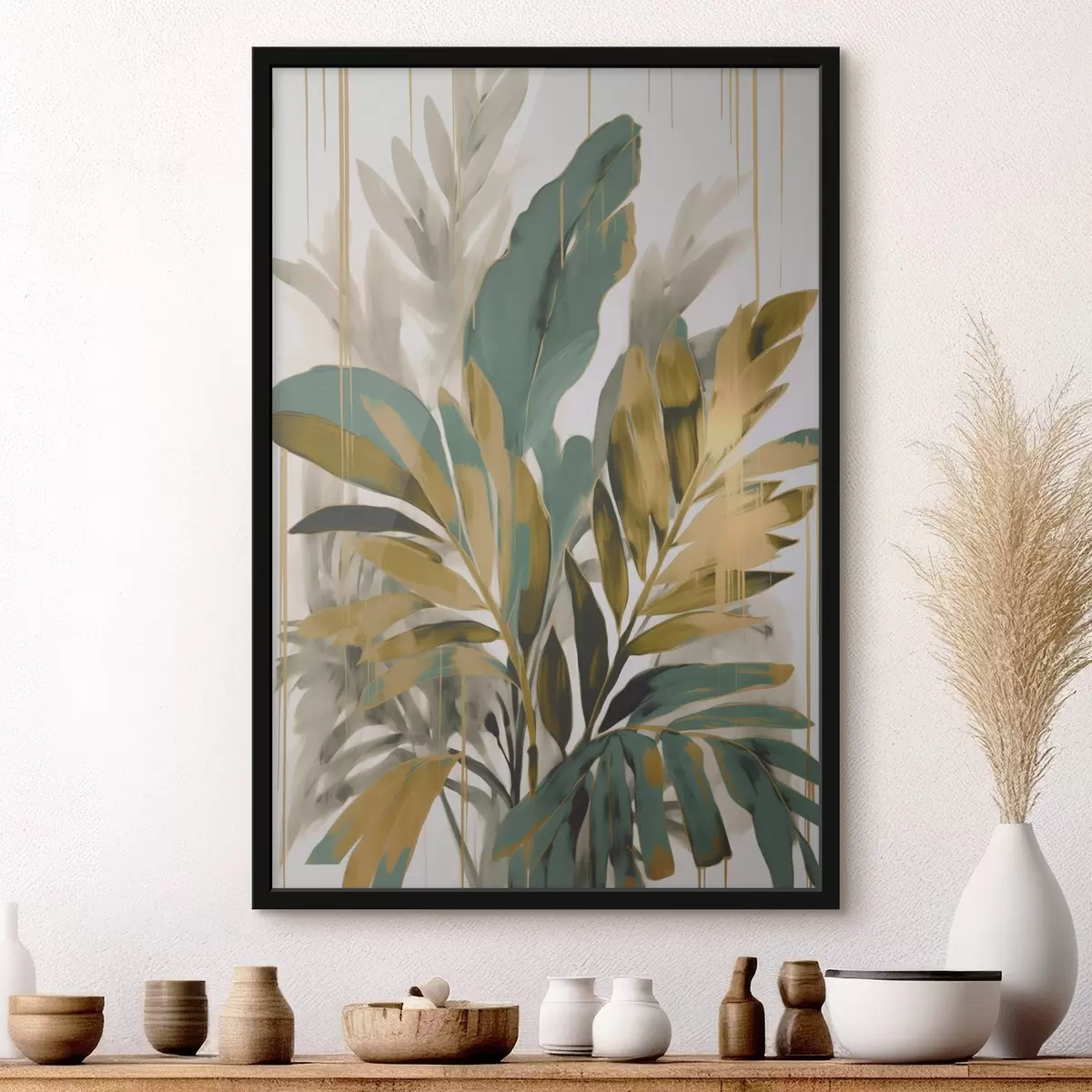 Plakat Abstraktsed troopilised lehed f45590