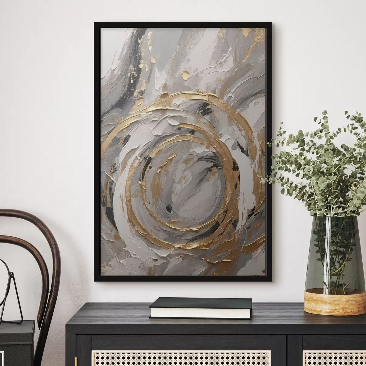 Plakat Valge poni roosa mehena ja lilledega f45487