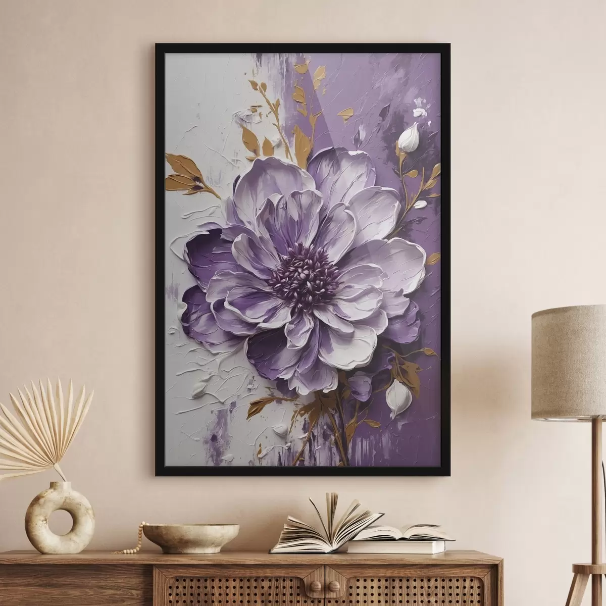 Plakat Naisportree oranžide värvilöökidega f45492