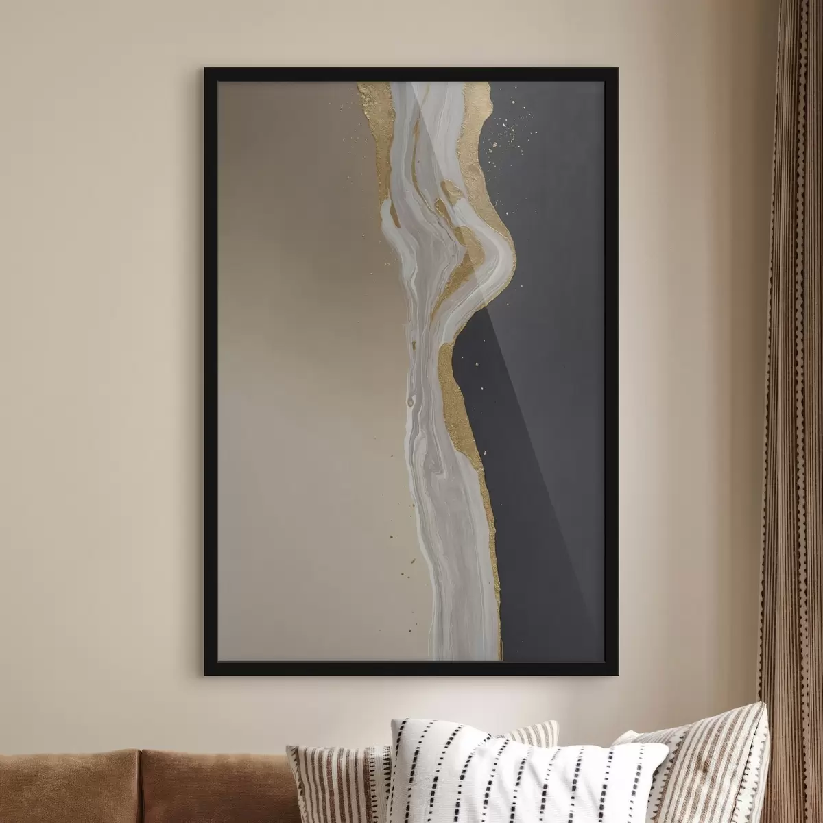 Plakat Rohelisel taustal kreemjad pioonililled f45494