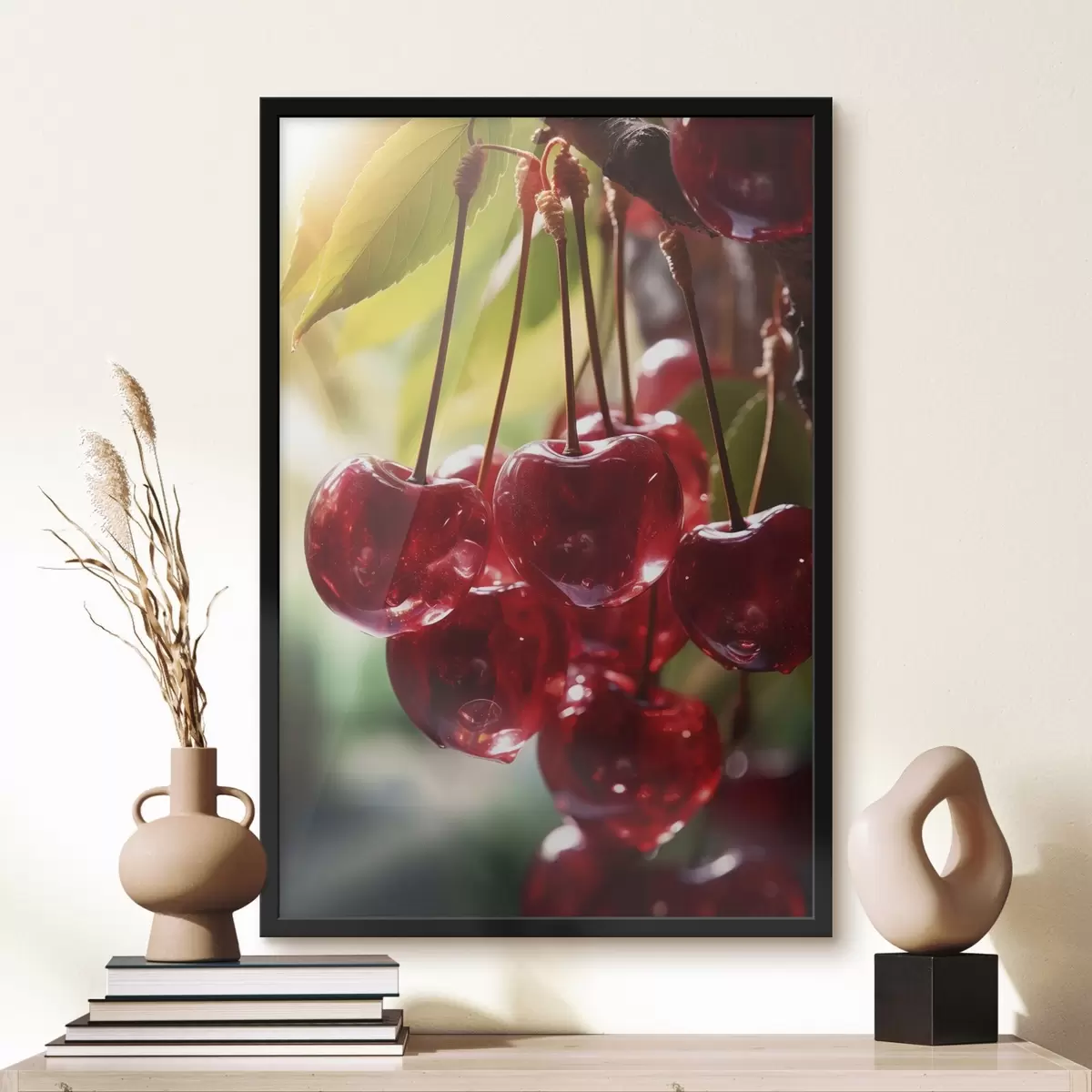 Plakat Tüdruku portree abstraktse oranži maaliga f45498