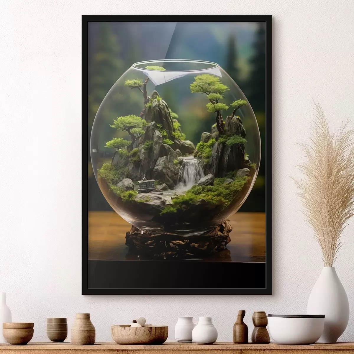 Plakat Sinine lill, mille kroonlehtedel on veetilgad f45502