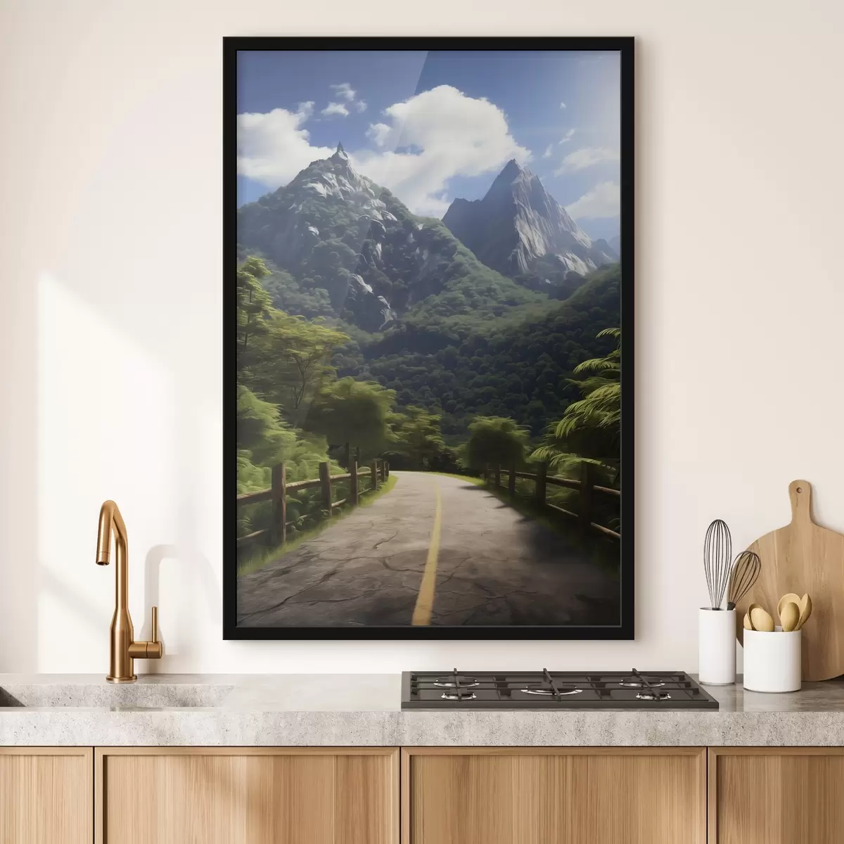 Plakat Mägitee roheliste puude vahel f45525