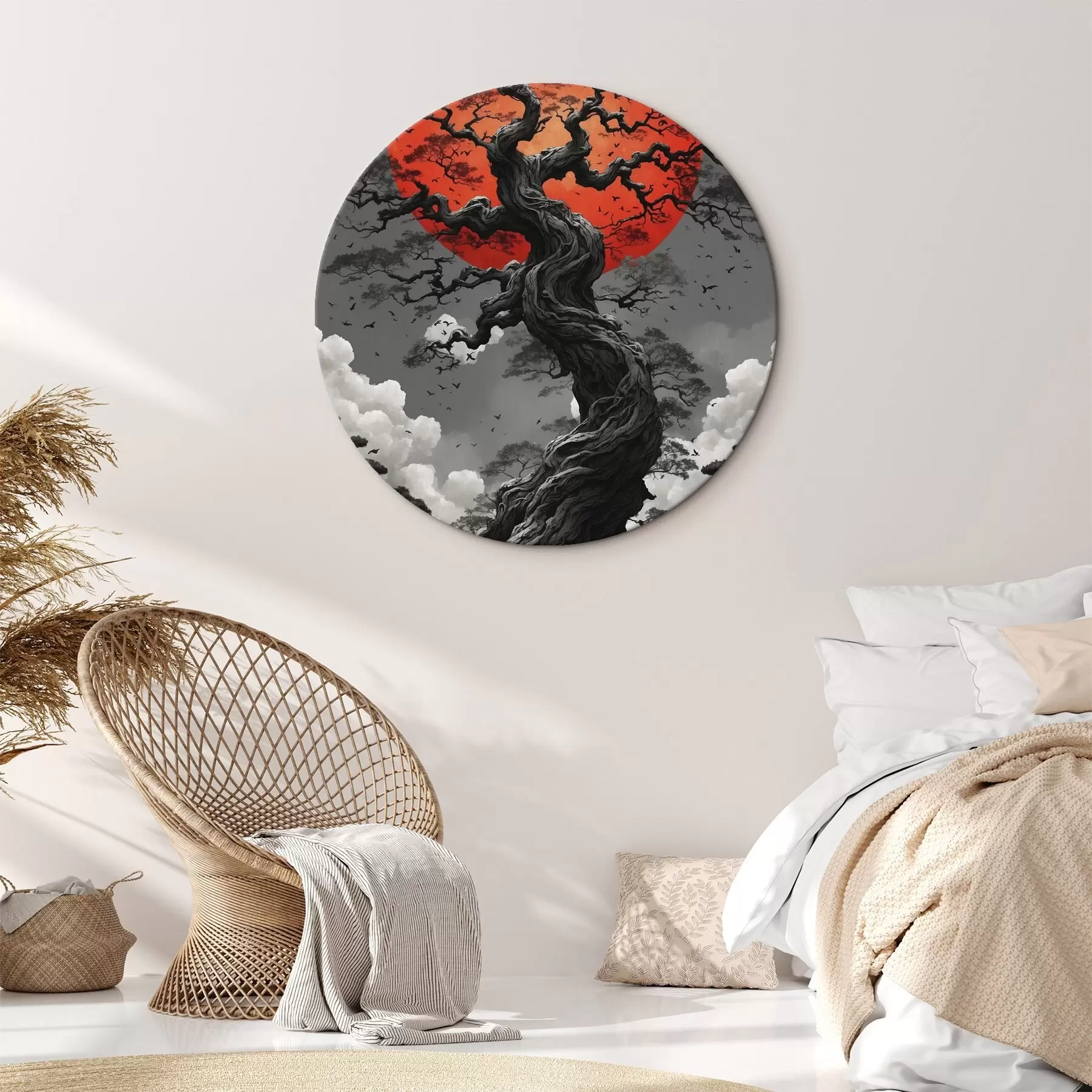 Pilt Abstraktne maastik koos mägedega paberi stiilis r45485